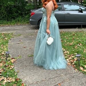 ANDREA & Leo Sage Green prom dress